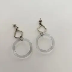 クリアアクリル　フープピアス