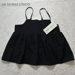【新品タグ付き】HK WORKS LONDON ドット柄キャミソール 黒 Lのサムネイル