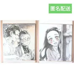 鬼滅の刃 ダイニング 新規ランダム複製ミニ色紙A 炭治郎＆玄弥、禰豆子 2点
