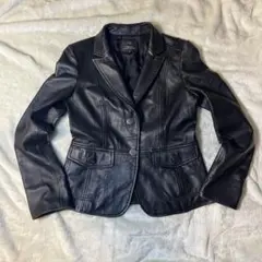 【美品】23区 レザージャケット/シングル/羊革/ラムレザー/size40 /黒