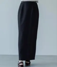 ウィムガゼット UVカット 接触冷感 カットタイトスカート スリット 黒