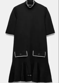 ZARA ゴデットショートワンピース ブラック