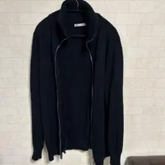 ZARA ダークネイビー ジップアップセーター M