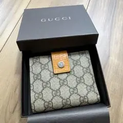 グッチ　財布　二つ折り　オレンジ　レザー　GUCCI