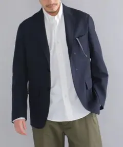 超高級約4万★極美品★SHIPS　テーラードジャケット　ネイビー　S　紺