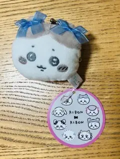 ちいかわ　ミニがまぐち　リボン　ハチワレ