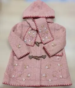 【Girls】Souris スーリーフード付きピンクコート95＆マフラーセット
