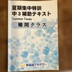 早稲アカ⭐︎夏季集中特訓⭐︎中3補助テキスト⭐︎難関クラス⭐︎英語