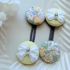 336✾︎ ハンドメイド ヘアゴム2個セット 22㎜くるみボタン - メルカリ
