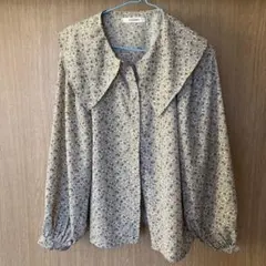 W CLOSET 花柄 長袖シャツ グレー系