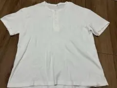 LOUDヘンリーネックワッフルTシャツ、 L、白