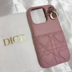 LadyDior iPhone13Pro ケース ハート カナージュ ラムスキンのサムネイル