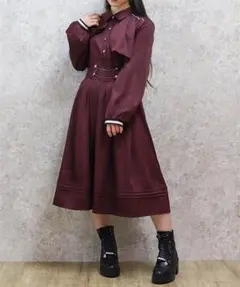 ハイウエストフラシワンピース