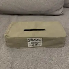 PUEBCO ミリタリー ティッシュケースカバー カーキ×迷彩