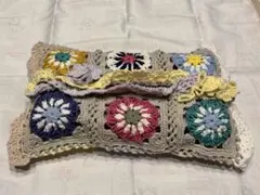 ハンドメイド 手編みマルチカバー モチーフ編み かぎ針編み - メルカリ