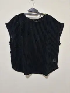 j*n様 スタジオクリップ　メッシュフレンチスリーブプルオーバー　黒　フリーサイ