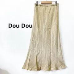 Dou Dou ロングフレアスカート リネン混 光沢 ウエスト総ゴムのサムネイル