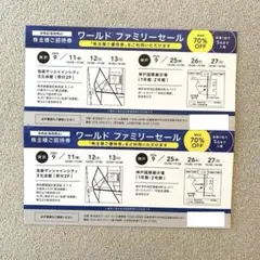 ワールド ファミリーセール 招待券 2枚のサムネイル