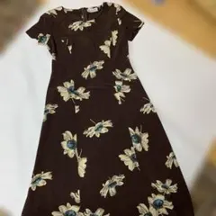 【GERARD DAREL 】花柄ブラウンワンピース
