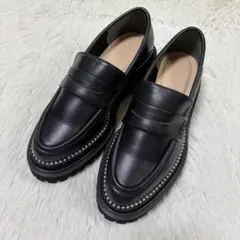 新品未使用品✨EVOL metoka 厚底　コインローファー　22.5 ブラック