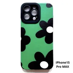 【 未使用 】 フラワー グリーン iPhone15ProMAX スマホケース