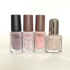 NAIL HOLIC、CANMAKE くすみ系ネイルカラー4本セット