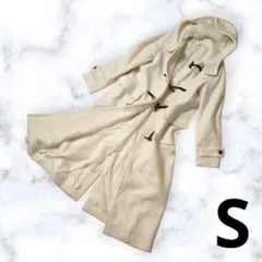 美品　earthアース　ダッフル　ロングコート　アイボリー　白　S　アウター