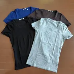 UNIQLO 半袖Tシャツ 4枚セット ネイビー・ブラウン・ブラック・グレー