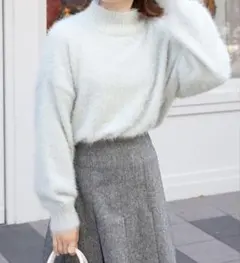 one after another NICE CLAUP ミント色長袖ニット