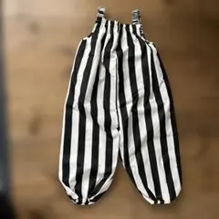 黒と白のストライプ ベビーレインコート F