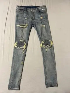 mnml バンダナ柄 ストレッチ デニムパンツ ダメージ加工 W30 - メルカリ