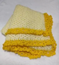 手編み　おくるみ　ひざ掛け　ブランケット　ショール　マルチカバー