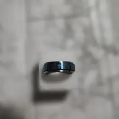 指輪　メンズ　ステンレス　デザインリング　二重　ブルー
