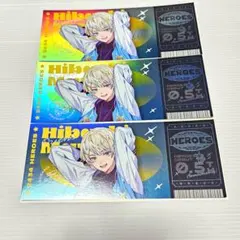 にじさんじ 緋八マナ ホログラムチケット風カード ノーマル N 3枚セット