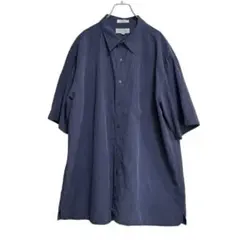 ぶ*ん様 古着 usedネイビー 半袖シャツ コットン混紡