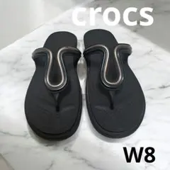 クロックス ビーチサンダル 24 W8 黒 シルバーのサムネイル