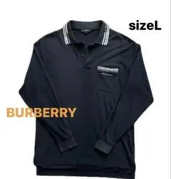 BURBERRY GOLF バーバリー長袖ポロシャツ ブラック Lサイズのサムネイル