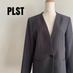 未使用　PLST グレー　ノーカラージャケット　フォーマル