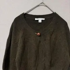 バナナリパブリック　ショート丈半袖カーディガン(M)ブラウン　コットン＆ラビット