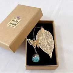 金属製葉っぱブックマーク 3Dバタフライペンダント 母の日 誕生日 かわいい