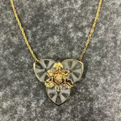 ヴィンテージ☆IEI☆ネックレス☆フラワー☆SV925☆クリスタル☆ゴールド！