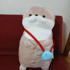 ずんぞー様専用ページ　カワウソ　うそやんぬいぐるみ 大きめ 青い魚バッグ付き