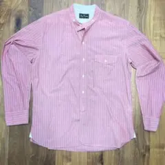ドライボーンズ Dry Bonesピンクストライプ スタンドカラー長袖シャツ Ｌ
