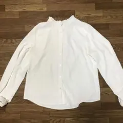 earth music & ecology フリル襟シャツ F オフホワイト