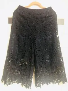 【美品】 ダブルスタンダードクロージング　レース・ワイドパンツ　ネイビー38