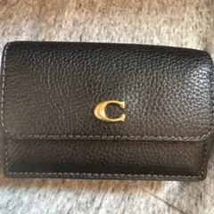 coach ミニ トライフォールド ウォレット　ブラック　三つ折り