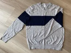 GAP メリノウール100% ニット セーター L 灰紺のサムネイル
