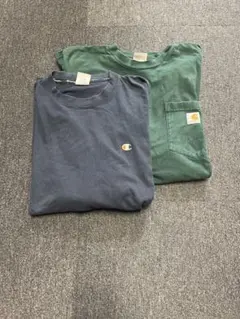 グリーン・ネイビー Tシャツ 2枚セット