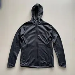 adidas ダークグレー フルジップ フード付きパーカー L