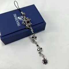 Swarovski 紫色 蝶々、花モチーフ チャーム